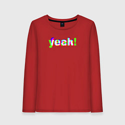 Лонгслив хлопковый женский Yeah неон, цвет: красный