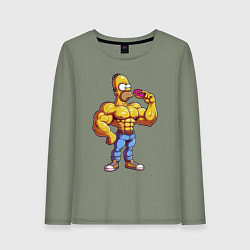 Женский лонгслив Гомер культурист