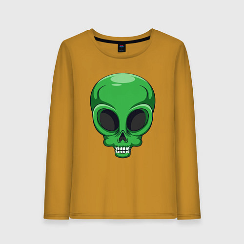 Женский лонгслив Green skeletor / Горчичный – фото 1