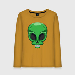 Лонгслив хлопковый женский Green skeletor, цвет: горчичный