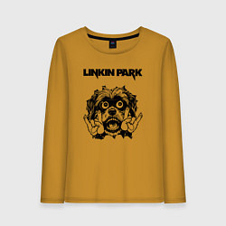 Лонгслив хлопковый женский Linkin Park - rock dog, цвет: горчичный