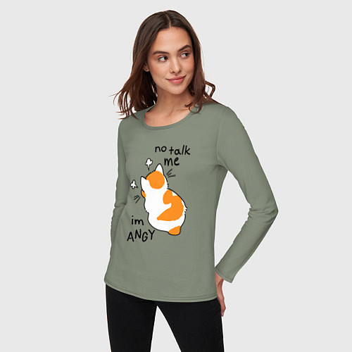 Женский лонгслив Не говори со мной - я злюсь / Авокадо – фото 3