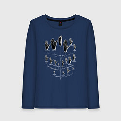 Лонгслив хлопковый женский Man and Apes, цвет: тёмно-синий