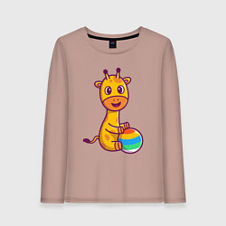 Женский лонгслив Жираф играет в мяч