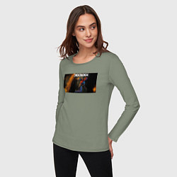Лонгслив хлопковый женский Deadlock Infernus, цвет: авокадо — фото 2