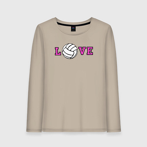 Женский лонгслив Love volley / Миндальный – фото 1