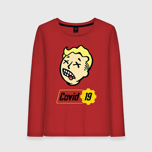 Женский лонгслив Vault boy - covid 19 / Красный – фото 1