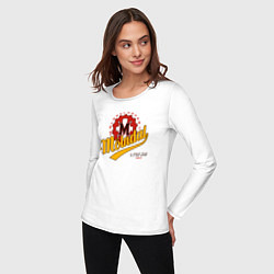 Лонгслив хлопковый женский Molndal hockey, цвет: белый — фото 2