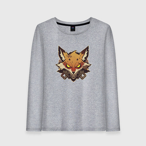 Женский лонгслив Безумный лис / Меланж – фото 1