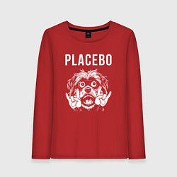 Лонгслив хлопковый женский Placebo rock dog, цвет: красный