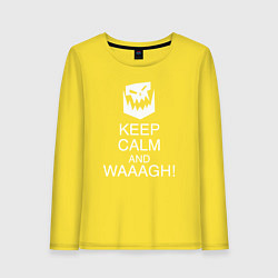 Лонгслив хлопковый женский Warhammer keep calm and waaagh, цвет: желтый