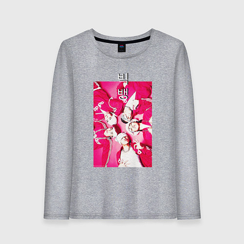 Женский лонгслив Big bang в ярких красных костюмах / Меланж – фото 1