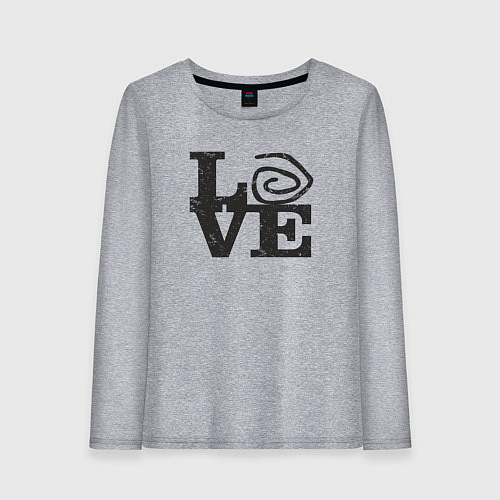 Женский лонгслив Love true detective / Меланж – фото 1
