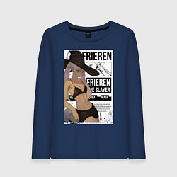 Лонгслив хлопковый женский Frieren She Slayer, цвет: тёмно-синий