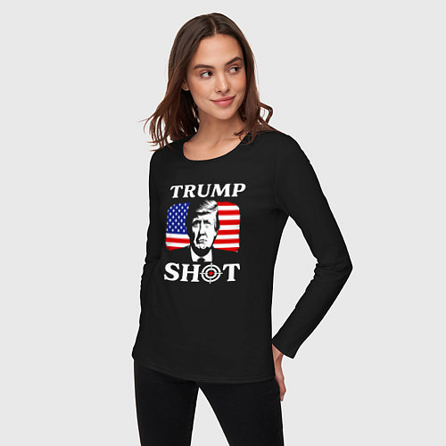 Женский лонгслив Trump shot / Черный – фото 3