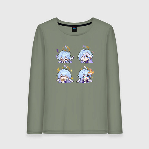 Женский лонгслив Зарянка стикеры / Авокадо – фото 1