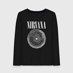 Лонгслив хлопковый женский Nirvana circle, цвет: черный