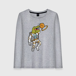 Женский лонгслив Динозавр баскетболист