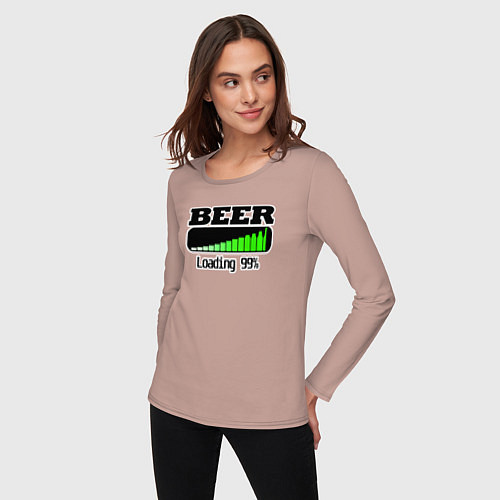 Женский лонгслив Beer loading / Пыльно-розовый – фото 3