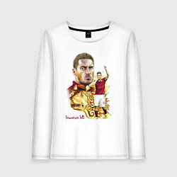 Лонгслив хлопковый женский Франческо Тотти капитан Ромы - Италия, цвет: белый