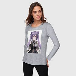 Лонгслив хлопковый женский Genshin Impact Кэцин, цвет: меланж — фото 2