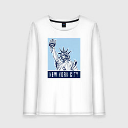 Лонгслив хлопковый женский New York style, цвет: белый