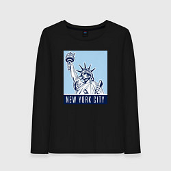 Лонгслив хлопковый женский New York style, цвет: черный