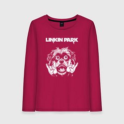 Лонгслив хлопковый женский Linkin Park rock dog, цвет: маджента