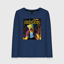 Лонгслив хлопковый женский Prodigy by Homer Simpson, цвет: тёмно-синий