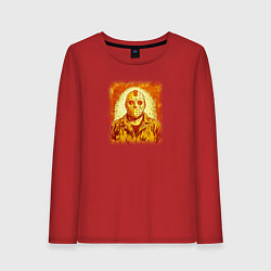 Лонгслив хлопковый женский Джейсон Вурхиз из хоррор-фильма Пятница 13, цвет: красный