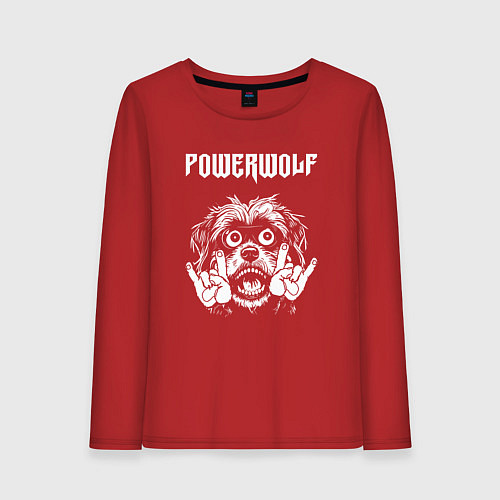 Женский лонгслив Powerwolf rock dog / Красный – фото 1