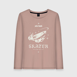 Лонгслив хлопковый женский Сперва катай потом говори, цвет: пыльно-розовый