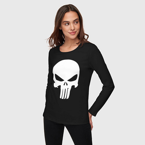 Женский лонгслив Punisher logo / Черный – фото 3