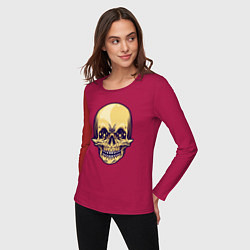 Лонгслив хлопковый женский Skeletor, цвет: маджента — фото 2