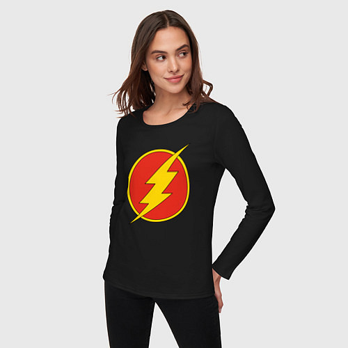 Женский лонгслив Flash logo / Черный – фото 3