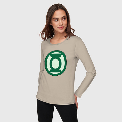 Женский лонгслив Green lantern logo / Миндальный – фото 3