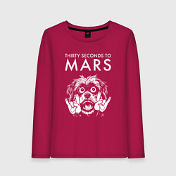 Лонгслив хлопковый женский Thirty Seconds to Mars rock dog, цвет: маджента
