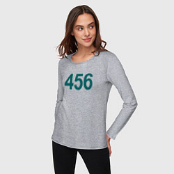 Лонгслив хлопковый женский 456 - Игра в кальмара, цвет: меланж — фото 2