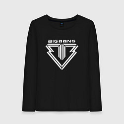 Лонгслив хлопковый женский Big bang logo, цвет: черный