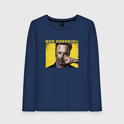 Лонгслив хлопковый женский Bob Odenkirk Nobody, цвет: тёмно-синий