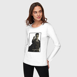 Лонгслив хлопковый женский Что в коробке Brad Pitt, цвет: белый — фото 2