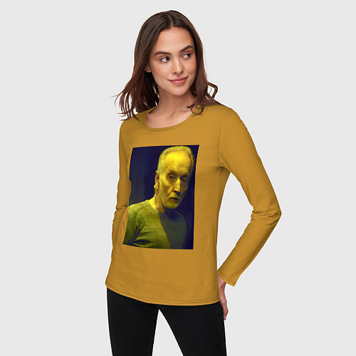 Женский лонгслив Пила Джон К / Горчичный – фото 3