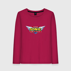 Лонгслив хлопковый женский Team Sonic racing - logo, цвет: маджента