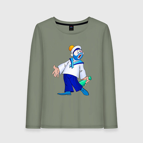 Женский лонгслив Морячок / Авокадо – фото 1