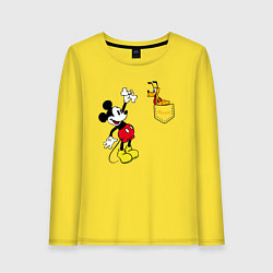Женский лонгслив Микки Маус и Плуто