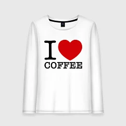 Женский лонгслив I love coffee