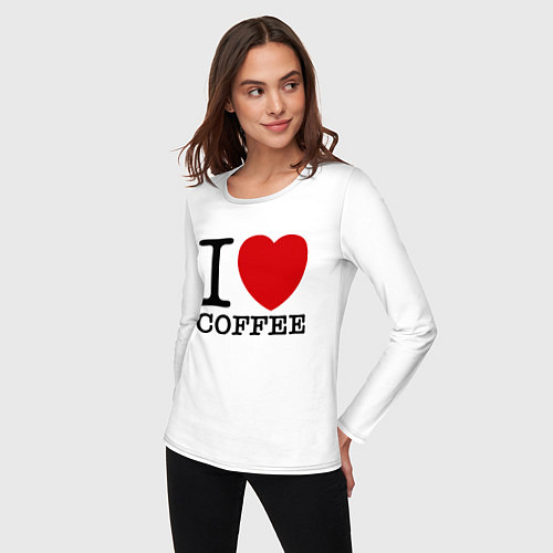 Женский лонгслив I love coffee / Белый – фото 3