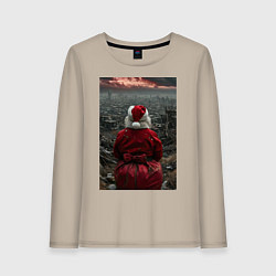 Женский лонгслив Дед мороз и уходящий год