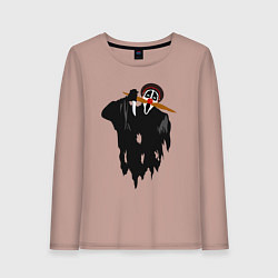 Лонгслив хлопковый женский Крик-мужик из Деревня дураков мем, цвет: пыльно-розовый