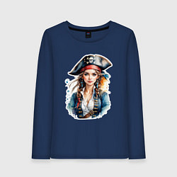 Женский лонгслив Девушка пиратка